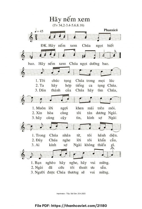 Hãy nếm xem - Phanxicô - trang 1