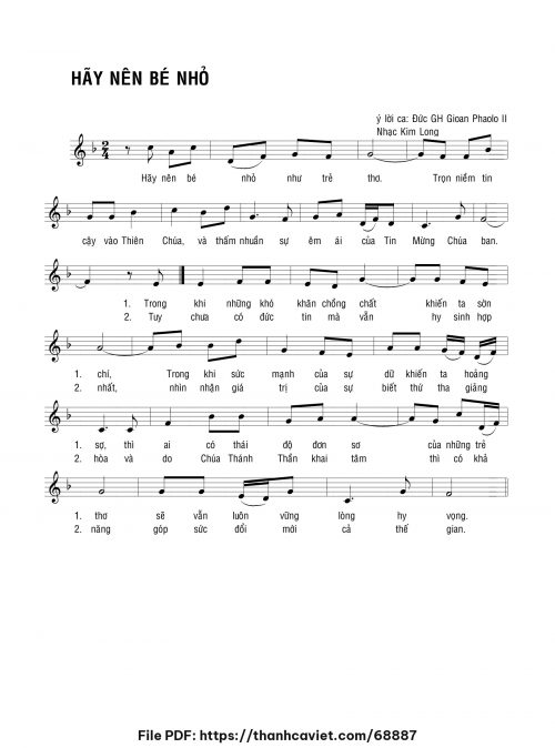 Hãy nên bé nhỏ - Lm. Kim Long - trang 1