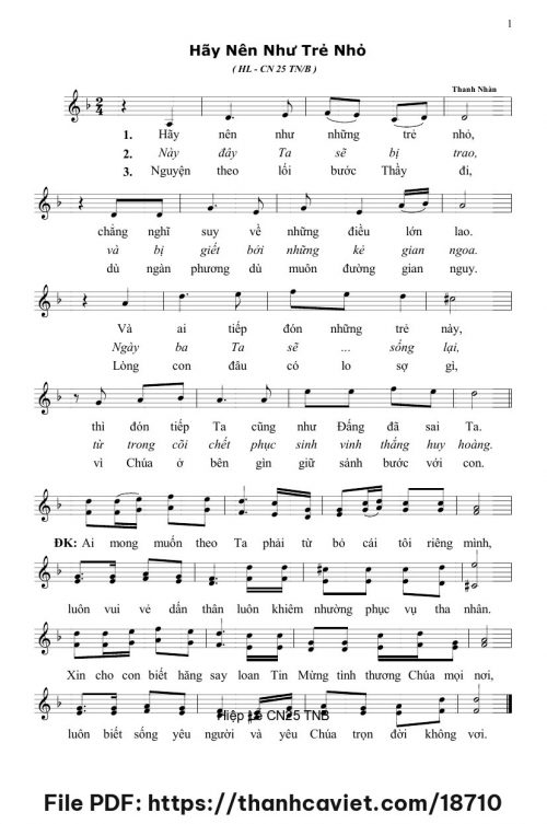 Hãy nên như trẻ nhỏ - Thanh Nhàn - trang 1