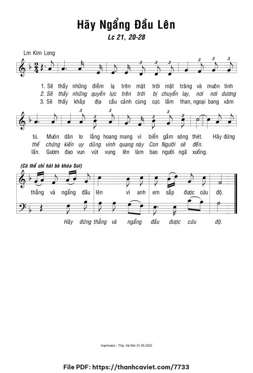 Hãy ngẩng đầu lên - Lm. Kim Long - trang 1