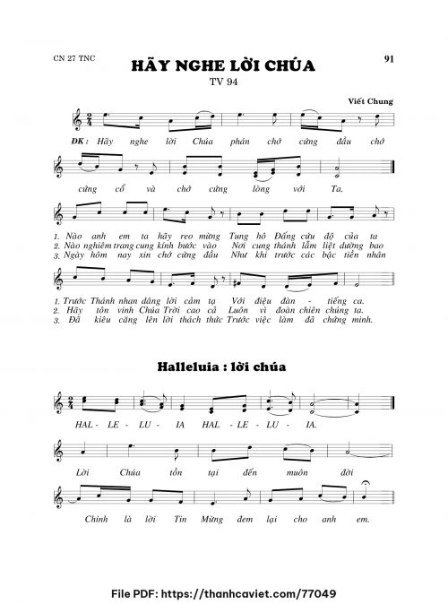 Hãy nghe lời Chúa - Viết Chung - trang 1