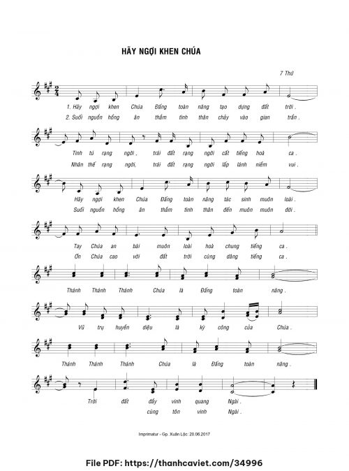 Hãy ngợi khen Chúa - 7 Thứ - trang 1