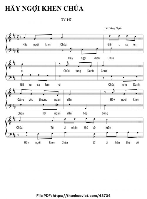 Hãy ngợi khen Chúa - Lê Đăng Ngôn - trang 1