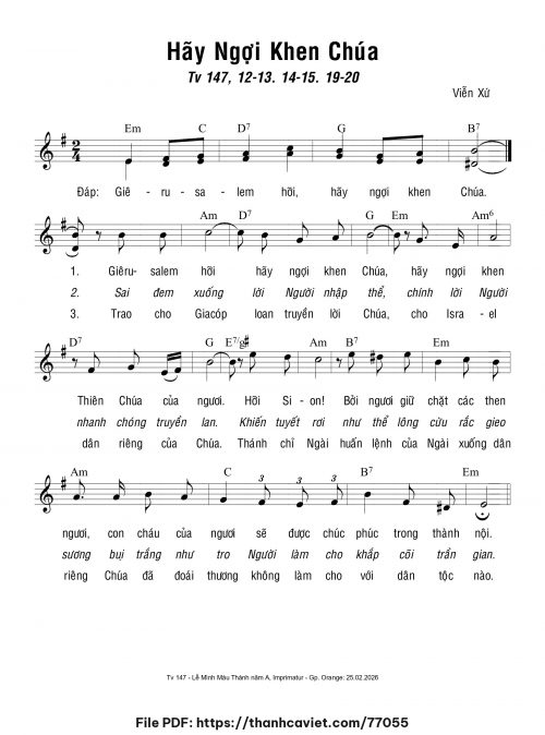 Hãy ngợi khen Chúa - Viễn Xứ - trang 1