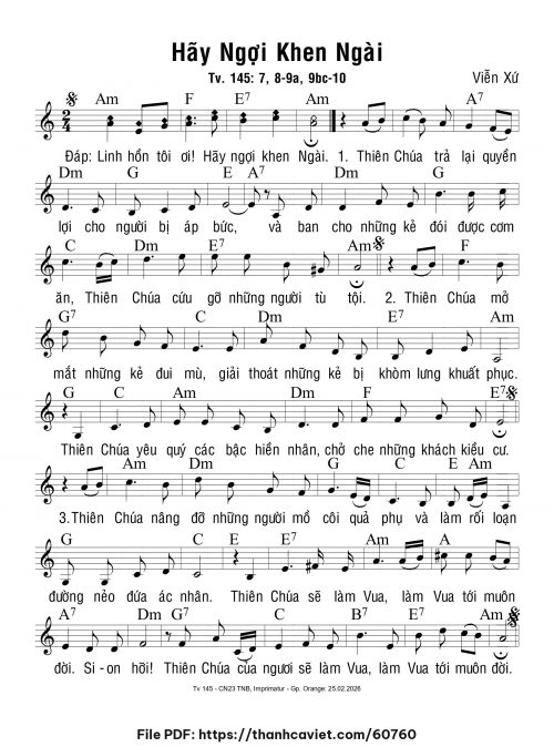 Hãy ngợi khen Ngài - Viễn Xứ - trang 1