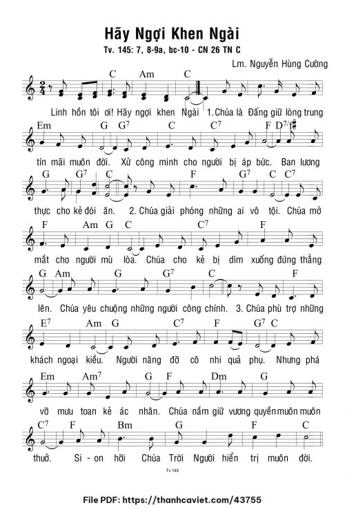 Hãy ngợi khen Ngài - Lm. Nguyễn Hùng Cường - trang 1