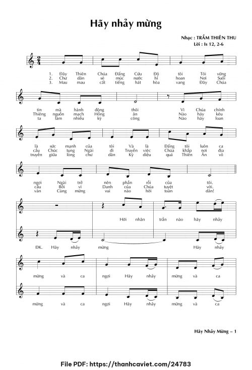 Hãy nhảy mừng - Trầm Thiên Thu - trang 1