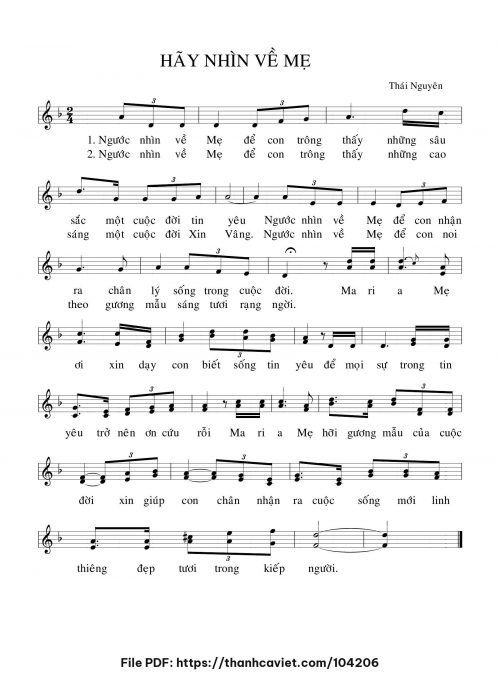 Hãy nhìn về Mẹ - Lm. Thái Nguyên - trang 1