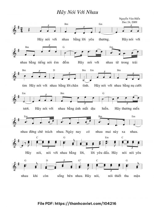 Hãy nói với nhau - Nguyễn Văn Hiển - trang 1