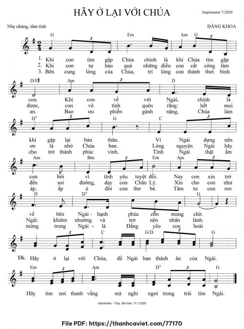 Hãy ở lại với Chúa - Đăng Khoa - trang 1