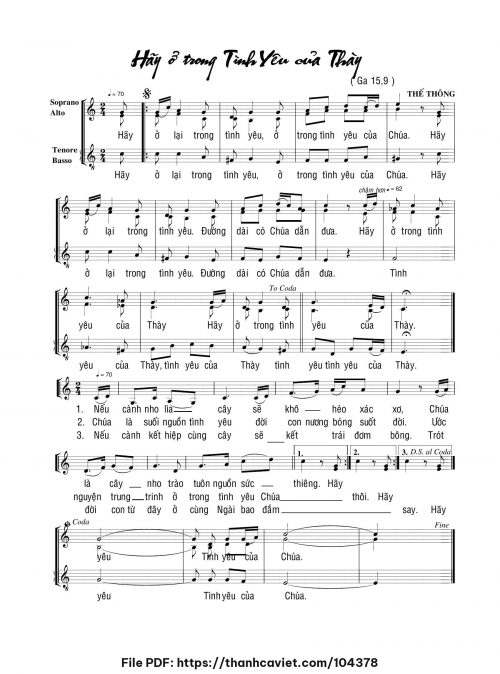 Hãy ở trong tình yêu của Thầy - Thế Thông - trang 1
