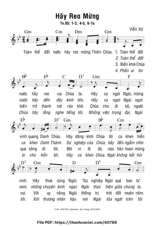 Hãy reo mừng - Viễn Xứ - trang 1