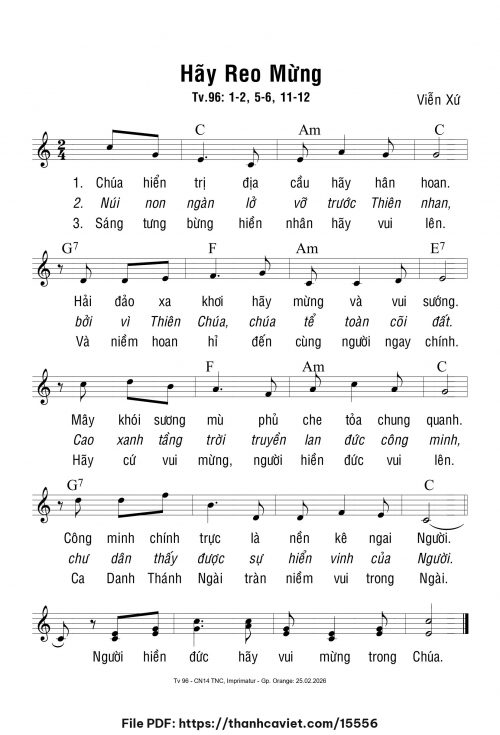 Hãy reo mừng - Viễn Xứ - trang 1