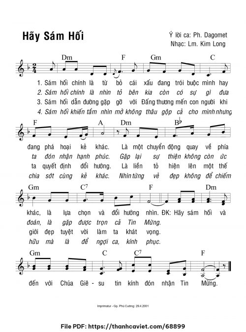 Hãy sám hối - Lm. Kim Long - trang 1