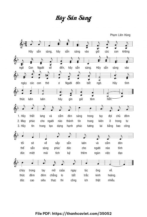 Hãy sẵn sàng - Lm. Phạm Liên Hùng - trang 1