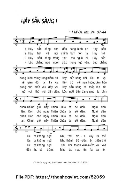 Hãy sẵn sàng - Lm. La Thập Tự - trang 1