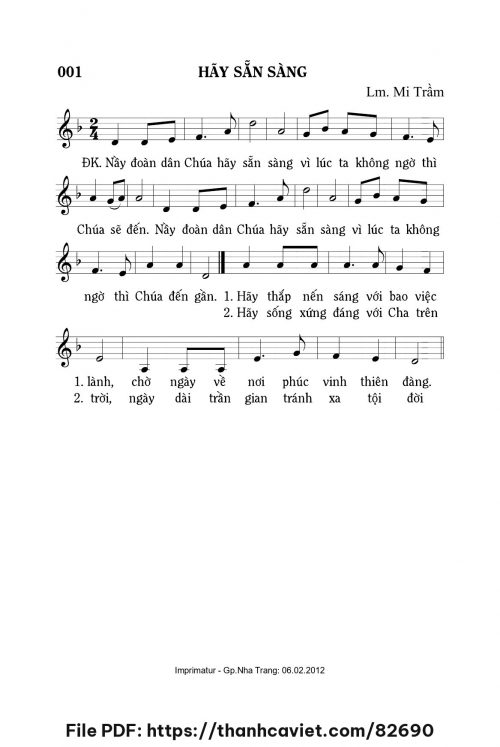 Hãy sẵn sàng - Lm. Mi Trầm - trang 1