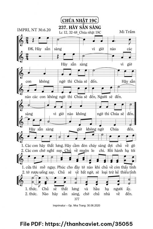 Hãy sẵn sàng [CN19 TNC] – - Lm. Mi Trầm - trang 1