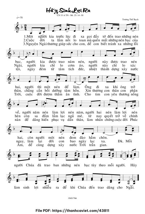 Hãy sinh lợi ra - Trương Thế Bạch - trang 1