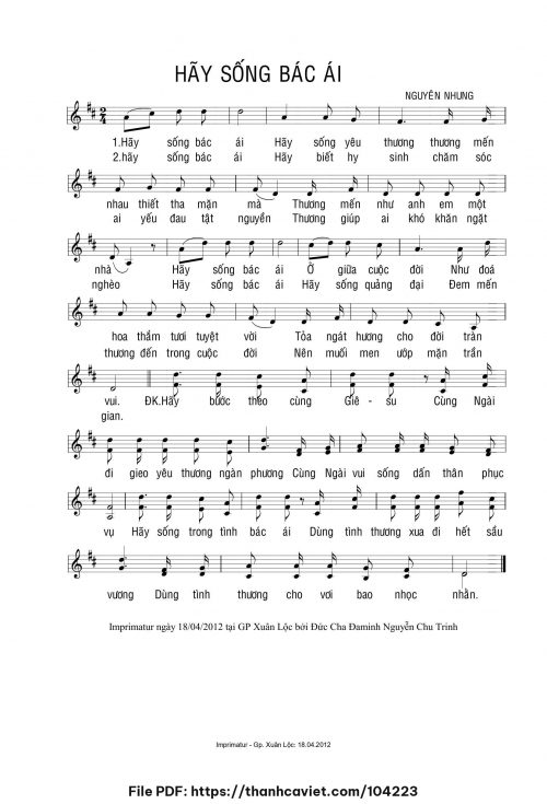 Hãy sống bác ái - Nguyên Nhung - trang 1