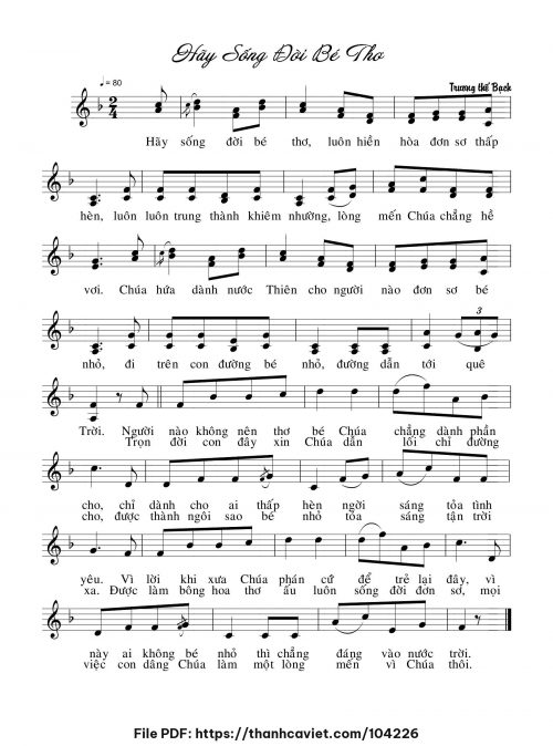 Hãy sống đời bé thơ - Trương Thế Bạch - trang 1