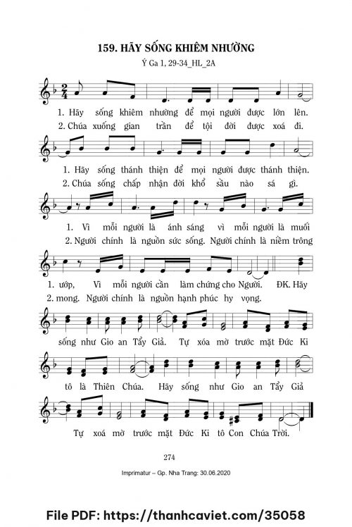 Hãy sống khiêm nhường [CN2 TNA] – - Lm. Mi Trầm - trang 1