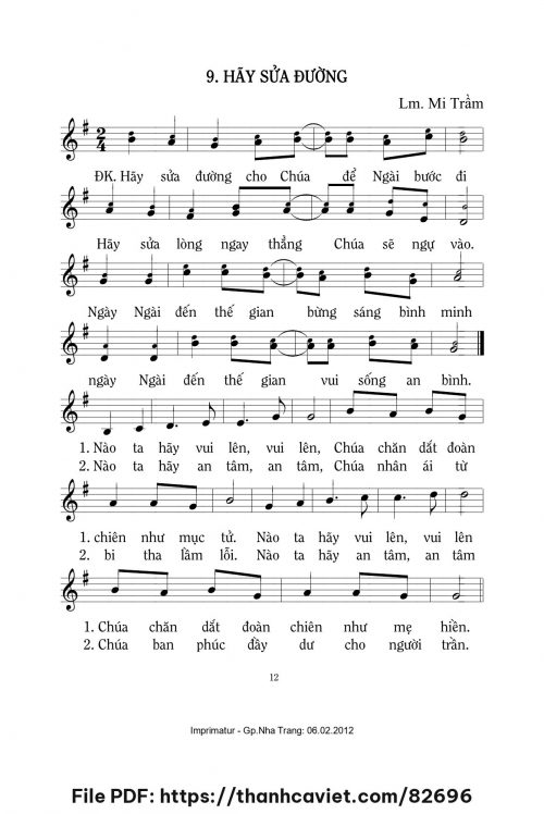Hãy sửa đường - Lm. Mi Trầm - trang 1