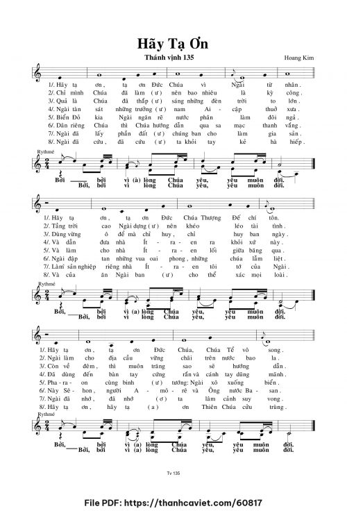 Hãy tạ ơn - Lm. Hoàng Kim - trang 1