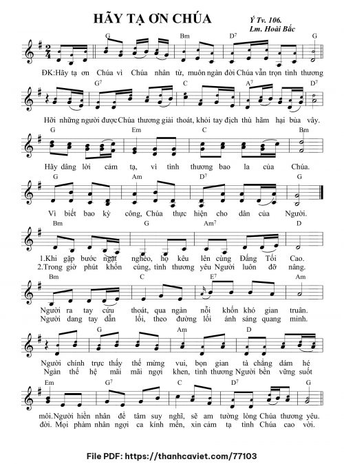 Hãy tạ ơn Chúa - Lm. Hoài Bắc, OP - trang 1