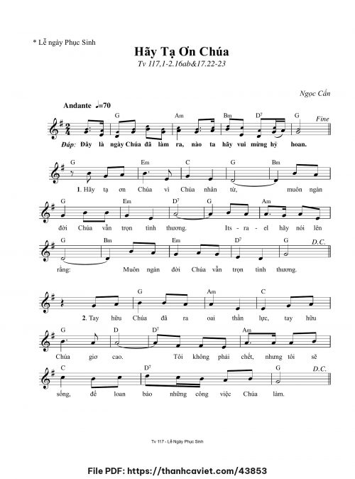 Hãy tạ ơn Chúa 2 - Ngọc Cẩn - trang 1