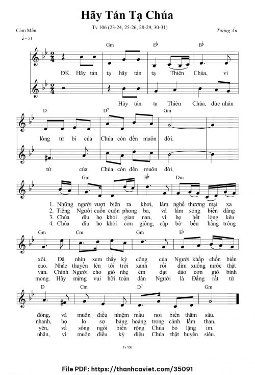 Hãy tán tạ Chúa - Tường Ân - trang 1