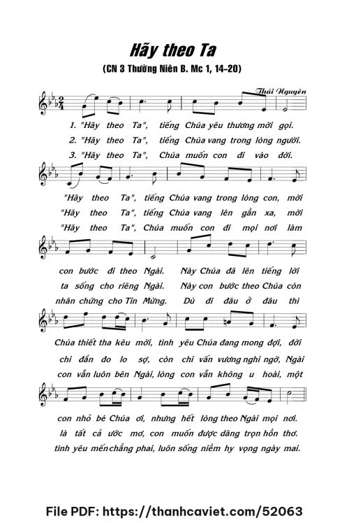 Hãy theo Ta - Lm. Thái Nguyên - trang 1