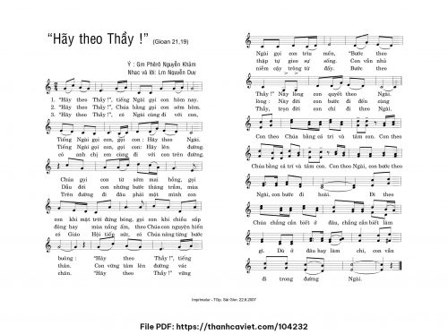 Hãy theo Thầy - Lm. Nguyễn Duy - trang 1