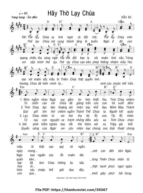 Hãy thờ lạy Chúa - Viễn Xứ - trang 1