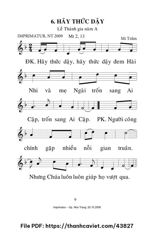 Hãy thức dậy [Lễ Thánh Gia năm A] – - Lm. Mi Trầm - trang 1