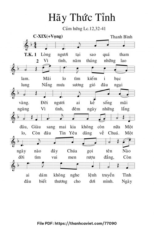 Hãy thức tỉnh - Lm. Thanh Bình - trang 1