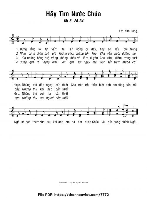 Hãy tìm Nước Chúa - Lm. Kim Long - trang 1
