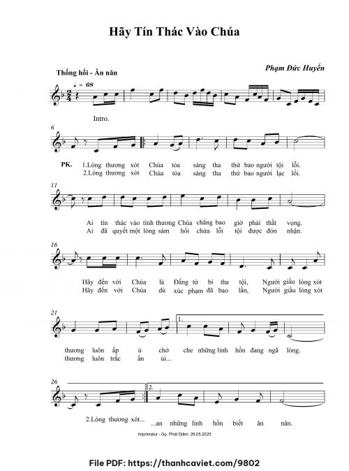 Hãy tín thác vào Chúa - Phạm Đức Huyến - trang 1