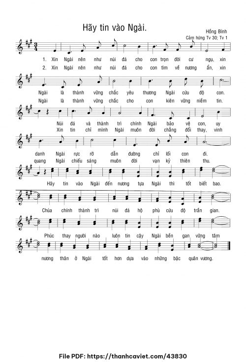 Hãy tin vào Ngài - Hồng Bính - trang 1