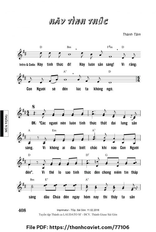Hãy tỉnh thức - Lm. Thành Tâm - trang 1