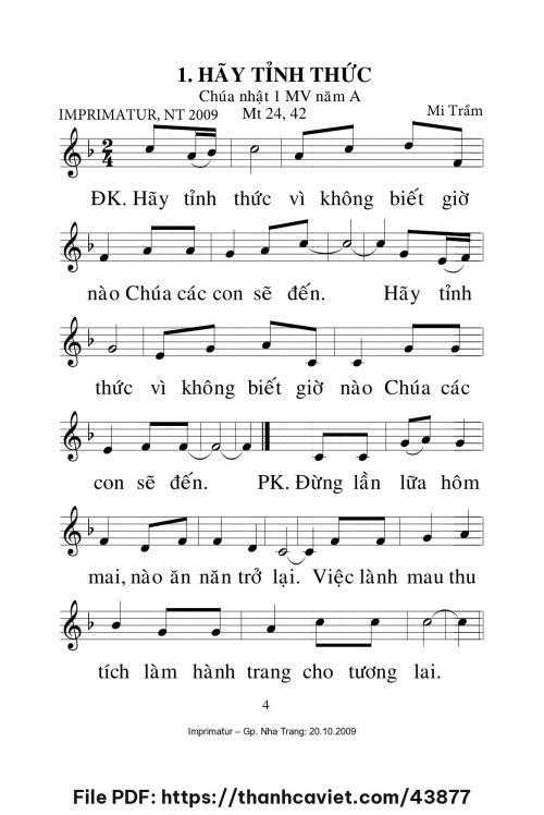 Hãy tỉnh thức [CN1 MVA] – - Lm. Mi Trầm - trang 1