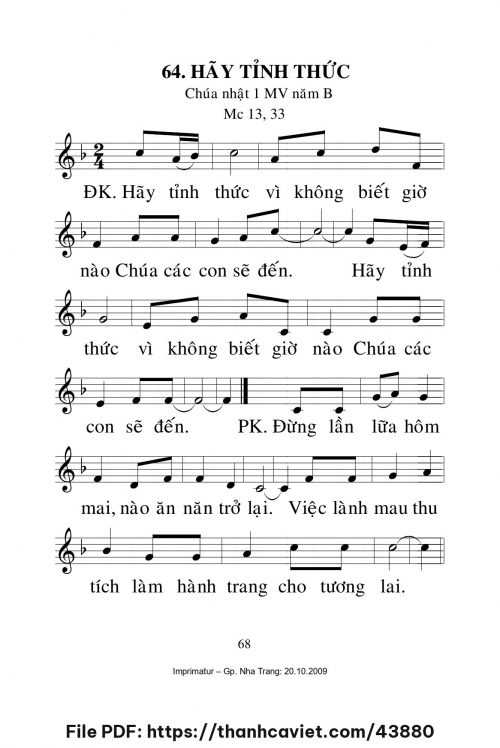 Hãy tỉnh thức [CN1 MVB] – - Lm. Mi Trầm - trang 1