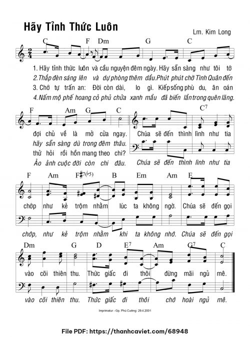 Hãy tỉnh thức luôn - Lm. Kim Long - trang 1