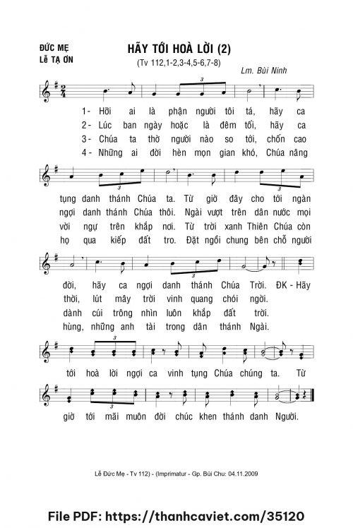 Hãy tới hòa lời 2 - Lm. Bùi Ninh - trang 1