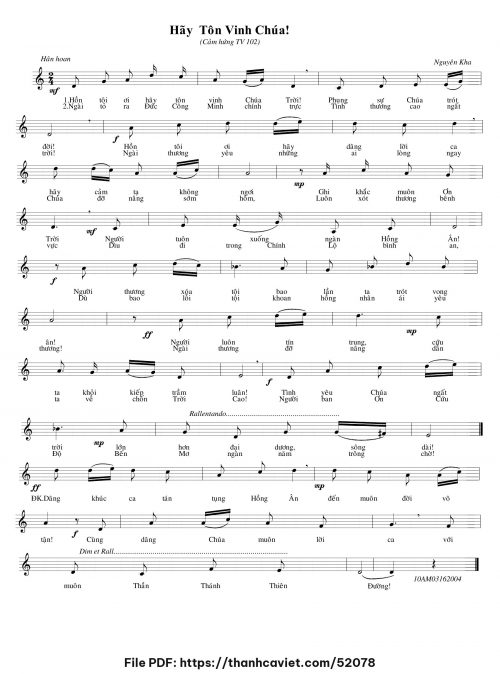 Hãy tôn vinh Chúa - Nguyên Kha - trang 1