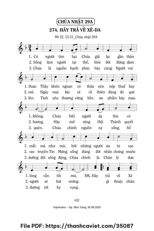 Hãy trả về Xêda [CN29 TNA] – - Lm. Mi Trầm - trang 1