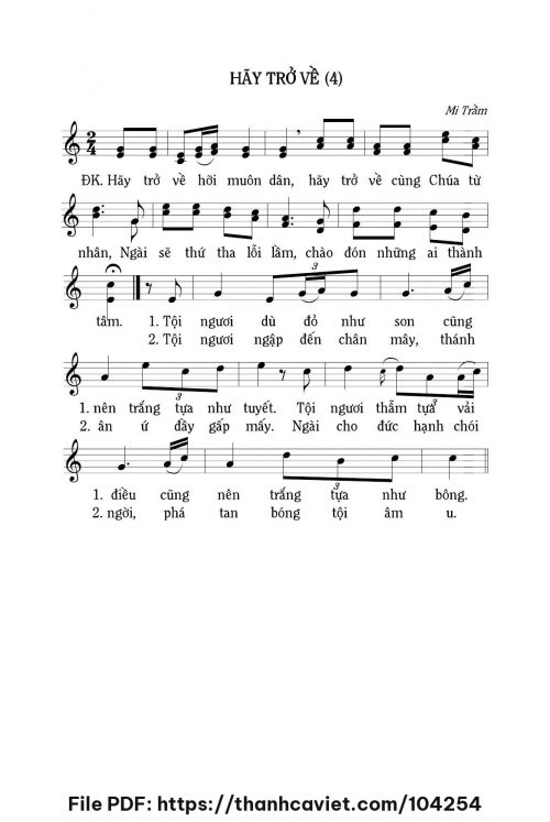 Hãy trở về 4 - Lm. Mi Trầm - trang 1