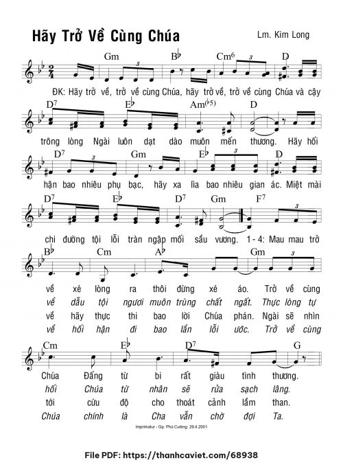 Hãy trở về cùng Chúa - Lm. Kim Long - trang 1