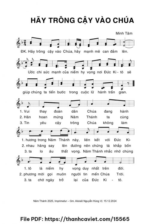 Hãy trông cậy vào Chúa - Minh Tâm - trang 1