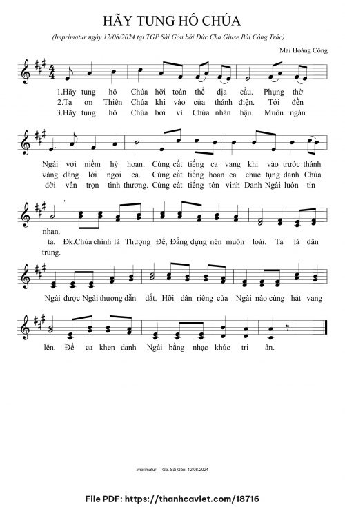 Hãy tung hô Chúa - Mai Hoàng Công - trang 1